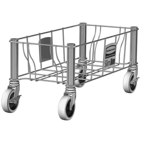 Rubbermaid Stainless-Steel Dolly for Slim Jim Containers