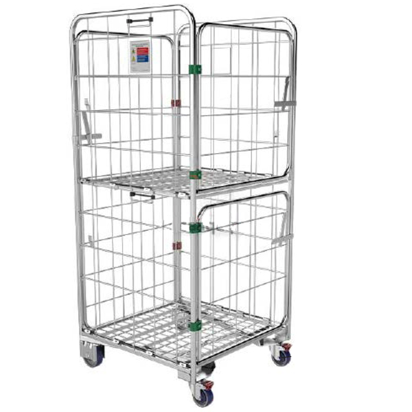 Rollcage Stock Distribution Trolley 4-Sided with H-frame