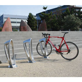 Zephyr Sculptured Bollard also a Bike Rack