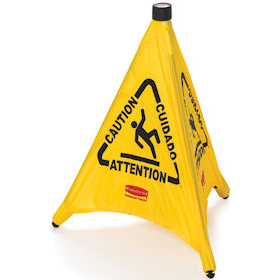 Rubbermaid Pop-Up Safety Floor Cones - Caution Wet Floor