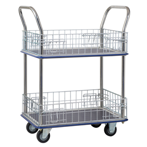 Jumbo 2-Tier Trolley with wire-mesh surrounds